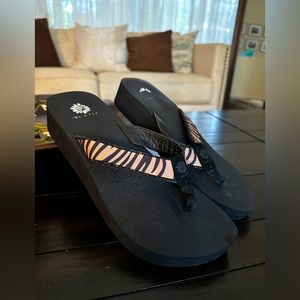 Yellow box Animal Print Flip Flops